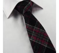 Cravatta In Lana Da Uomo A Righe Scozzese A Rete Tartano Slim