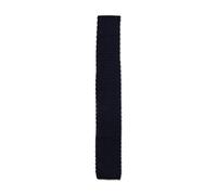 Cravatta in maglia di seta a pois blu e marrone, Blu Prussia, Taglia unica