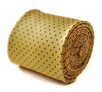 Cravatta In Oro Giallo Senape Con Punti Neri Di Frederick Thomas