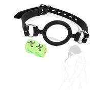 Cravatta in pelle regolabile con palla in silicone per correzione fissa e traspirante Accessori per giochi di ruolo per feste con 2 dadi da gioco