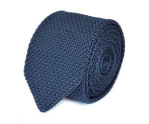 Cravatta In Seta Tricot Da Uomo Blu Navy 8Cm Punta Classica Di Frederick Thomas
