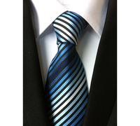 Cravatta jacquard a righe nera per uomo poliestere formale business ufficio 146x