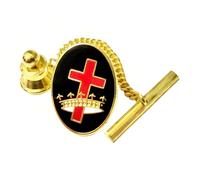 Cravatta massonica croce templare e corona cavalieri massonici