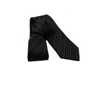 Cravatta nera a puntini bianchi grigi perlati piccoli pois 7cm