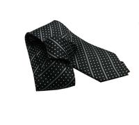 Cravatta nera e bianca a righe rigato nero bianco black and white uomo tie