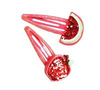 Cravatta per capelli a forma di anguria con paillettes, con frutto e anguria, accessorio per feste di compleanno