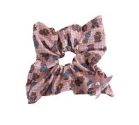 Cravatta per capelli a scrunchies con fiocco a scacchi unica per capelli elastico per capelli per costume cravatta per capelli scrunchies cravatta per capelli