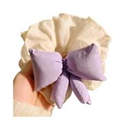 Cravatta per capelli da donna color crema con fiocco kawaii, in cotone imbottito, corda per capelli a righe blu, corda per capelli con fiore stile dolce (S 3)