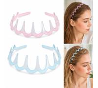 Cravatta per capelli ondulata retrò da donna (con denti), un accessorio elegante per acconciature eleganti, comoda cravatta per capelli ondulati, regalo per donne, disponibile in blu e rosa chiaro