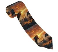 Cravatta per Completo, Dolphin jumping out of the water at sunset, Originale Neckties, Semplice Cravatte per Lavoro per Uomo, regalo, affari