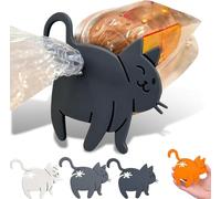 Cravatta per sacchetti di pane a forma di gatto, con stampa 3D, divertenti clip riutilizzabili e stravaganti, gadget da cucina, ermetici, per gli amanti dei gatti, regalo decorativo per la casa