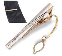 Cravatta per Uomini, Cravatta Cristallo di Moda Clip Tack Pins Bar con Catena per Camicia Abito Formale per Matrimoni Aziendali
