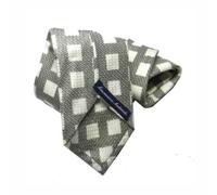 CRAVATTA SETTE PIEGHE DIS ANNI 60 BEIGE E GRIGIO CLASSE