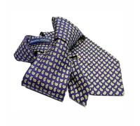 CRAVATTA SETTE PIEGHE made italy BLU varie microdisegni gialli rossi azzurri