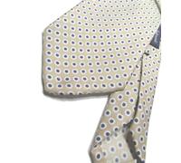 CRAVATTA Sette Pieghe SETA STAMPATA beige pallini bianchi blu neri fatta a mano