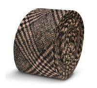 Cravatta Skinny In Lana Da Uomo Frederick Thomas - Nera E Rosa - A Quadri