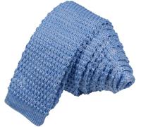 Cravatta Slim 4CM Blu Pallido Mélange Punta Quadrata Regno Unito