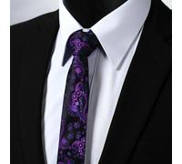 Cravatta Slim Da Uomo Viola Formale Nera Slim Paisley Regali Per Uomini