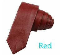 Cravatta Slim In PU Pelle Da Uomo Piana Formale Matrimonio Prom Classica
