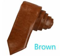 Cravatta Slim In PU Pelle Da Uomo Piana Formale Matrimonio Prom Classica