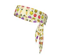 Cravatta sportiva con stampa di frutta e verdura, traspirante, ad asciugatura rapida, regolabile, per uomini e donne
