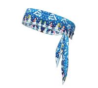 Cravatta sportiva invernale con stampa pupazzo di neve, fascia sportiva resistente, ideale per pallavolo e allenamenti