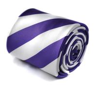 Cravatta Striata Viola Scuro Cadbury E Bianca Di Frederick Thomas