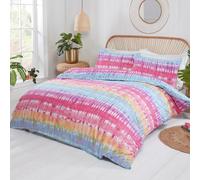Cravatta Tintura Set Copripiumino Singolo Multicolore Ombre Righe Letto