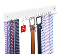 Cravatte da parete, organizer per cintura da uomo, con 20 ganci, antiscivolo, girevole a 180 gradi, per armadio/montaggio a parete