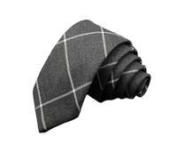 Cravatte da uomo 6 cm classiche in cotone fatte a mano skinny grigie a righe Colletto stretto slim casual(Color 15)