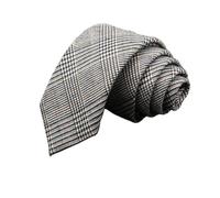 Cravatte da uomo 6 cm classiche in cotone fatte a mano skinny grigie a righe Colletto stretto slim casual(Color 14)