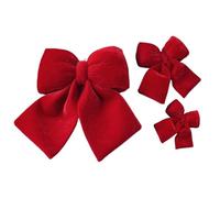 Cravatte decorative di Natale, con un facile attaccamento a twist cimetto, 30x29 cm, fiocchi di ghirlanda di velluto rosso, piccoli fiocchi di Natale, robusti e riutilizzabili, per decorazioni inverna