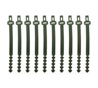 Cravatte morbide regolabili per alberi resistenti, cinghie di supporto per piante, 24 cm, resistenti ai raggi UV, legami da giardino per coltivare all'aperto, colore verde, 10 pezzi