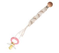 Cravatte per lecca-lecca da ragazza, portaciuccio | Portaciuccio in cotone flessibile - Clip Paci fatte a mano Boho per un comfort elegante, in legno sicuro e intrecciato per i più piccoli