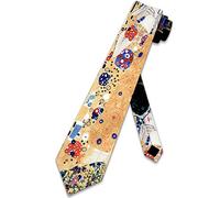 Cravatte Uomo Microfibra Da Uomo Il Bacio Gustava Klimt Stampata Business Cravatta Novità Elegante Decorazione Cravatta Alla Moda 8X143Cm
