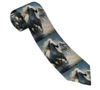Cravattino Horses Running Wild In The River Pattern Cravatte Uomo Classica Cravatte Sottili Personalizzate Cravatta Per Festa Feste Matrimonio