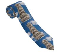 Cravattino Leaning Tower Of Pisa Pattern Cravatte Uomo Elegante Cravatte Sottili Slim Cravatta Uomo Per Matrimonio Riunioni Di Lavor Festa