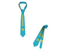 Cravattino Per Completo Bandiera Del Kazakistan Regolabile Tie Classico Cravatta Da Uomo Per Lavoro Ufficio Feste