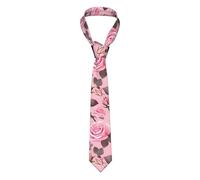 Cravattino Pretty Pink Roses Printed Cravatta Slim Cravatte Sottili Classica Cravatta Uomo Per Matrimonio Festa Feste