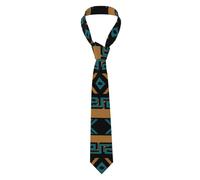 Cravattino Teal And Tan Southwest Tribal Aztec Pattern Cravatte Sottili Elegante Cravatte Uomo Premium Cravatta Uomo Per Festa Feste Festival