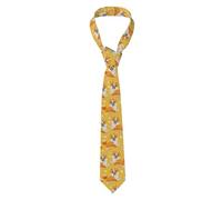 Cravattino Yellow Corgi Dogs Pattern Uomo Neckties Casual Cravatta Formale Cravatte Per Completo Matrimonio Festival