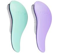Crave Naturals Glide Thru - Spazzole districanti per capelli per adulti e bambini, spazzola districante per capelli naturali, ricci, lisci, bagnati o asciutti, da donna, confezione da 2, colore: