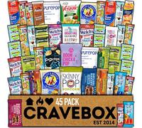 CraveBox Pacchetto snack con una varietà di barre di granola, popcorn, patatine vegetariane, frutta masticabile Confezione da 30 pezzi