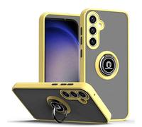 CRAVEN Cover per Xiaomi Mi 11 Lite 5G / 4G / Xiaomi 11 Lite 5G NE con Anello Ring Antiurto Protezione Case Rugged Custodia, Adesione Magnetica, Sottile Morbido Silicone Bumper Anti-Impronte, Giallo