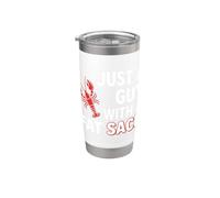 Crawfish Just A Guy with Fat Sack Cajun Seafood Crayfish Bicchiere termico in acciaio inox doppia parete