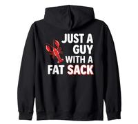Crawfish Just A Guy with Fat Sack Cajun Seafood Crayfish Felpa con Cappuccio