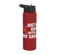 Crawfish Just A Guy with Fat Sack Cajun Seafood Crayfish Stainless Steel Insulated Water Bottle