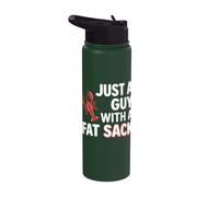 Crawfish Just A Guy with Fat Sack Cajun Seafood Crayfish Stainless Steel Insulated Water Bottle