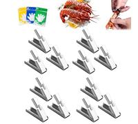 Crawfish Peeler Tool, Stainless Steel Shrimp Deveining Tools for Protecting Nail, Professional Crayfish Sheller & Seafood Peeling Device for Kitchen, Restaurant, and Seafood Boil Party (12Pcs)