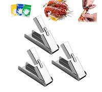 Crawfish Peeler Tool, Stainless Steel Shrimp Deveining Tools for Protecting Nail, Professional Crayfish Sheller & Seafood Peeling Device for Kitchen, Restaurant, and Seafood Boil Party (3Pcs)
